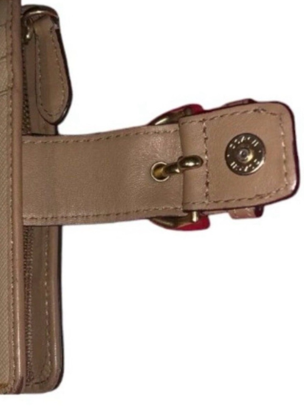 COACH Taupe Leather Buckle Continental Wallet - Picture 6 of 8